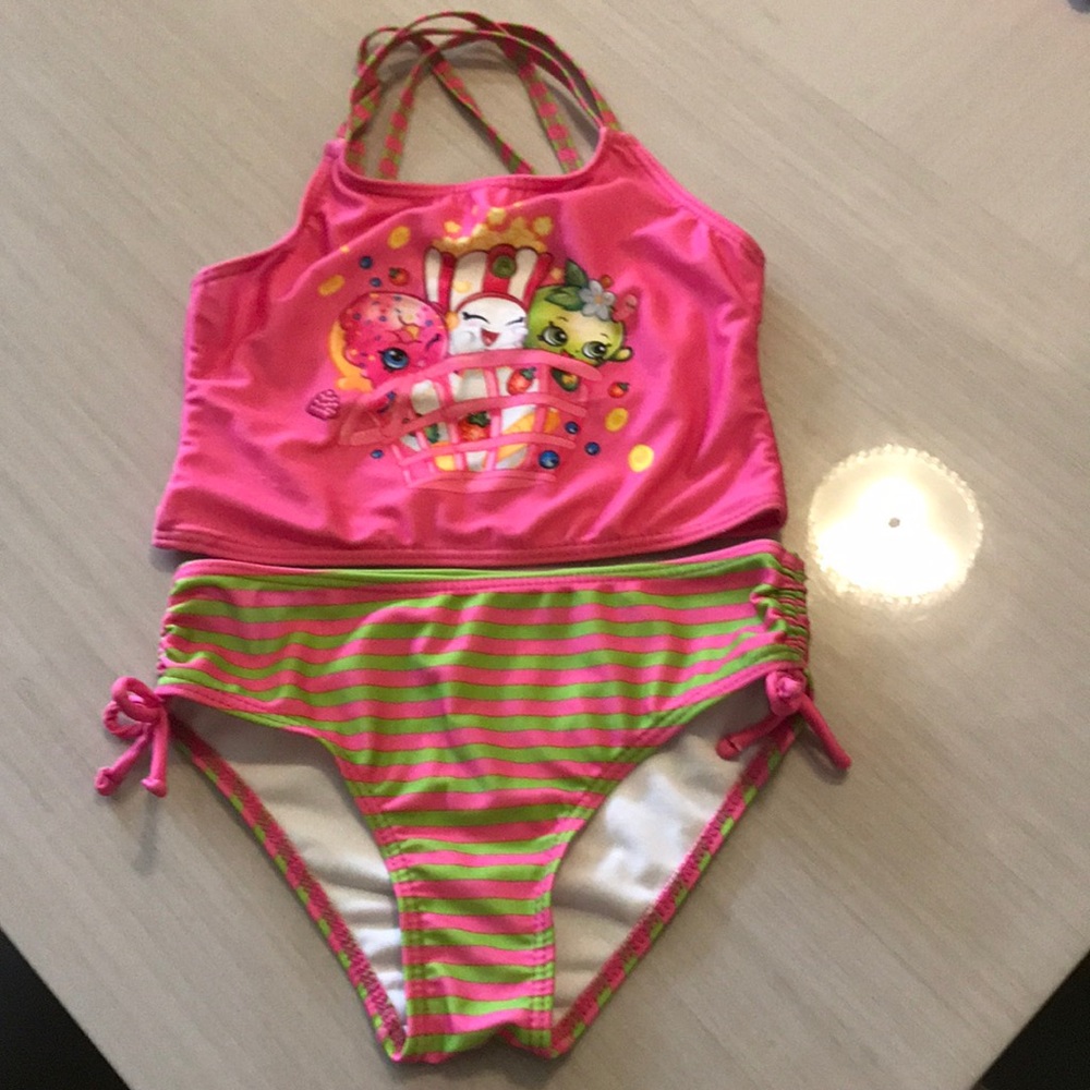 Shopkins girls 2pc bathing suit. Size 6X